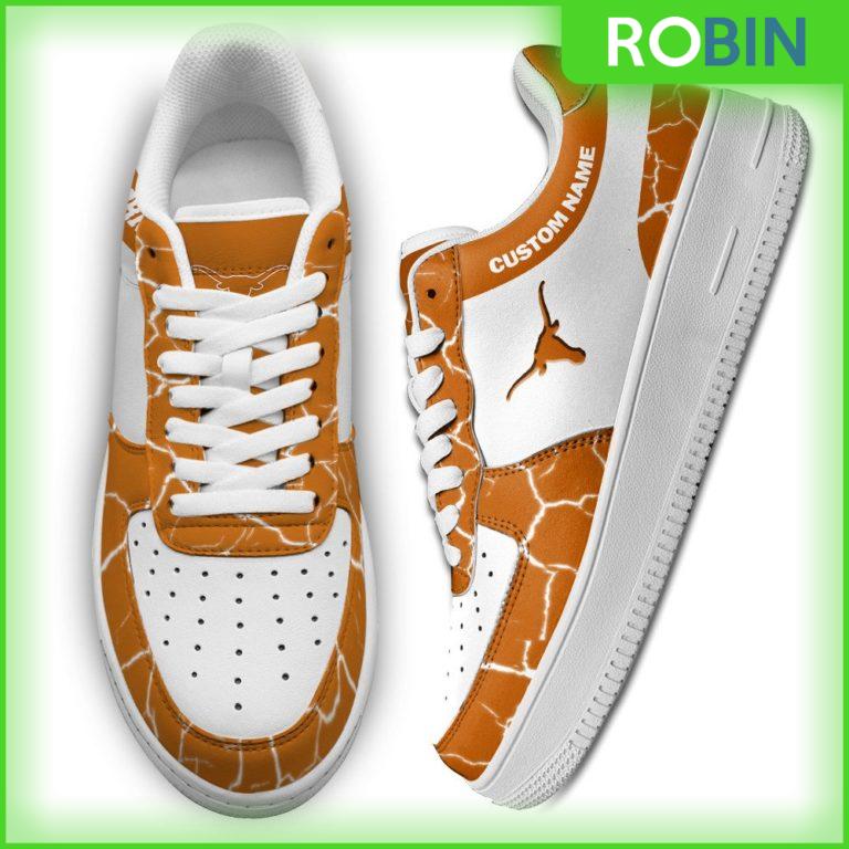 Custom Name Texas Longhorns NCAA Custom AF1 Sneakes