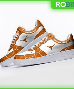 Custom Name Texas Longhorns NCAA Custom AF1 Sneakes