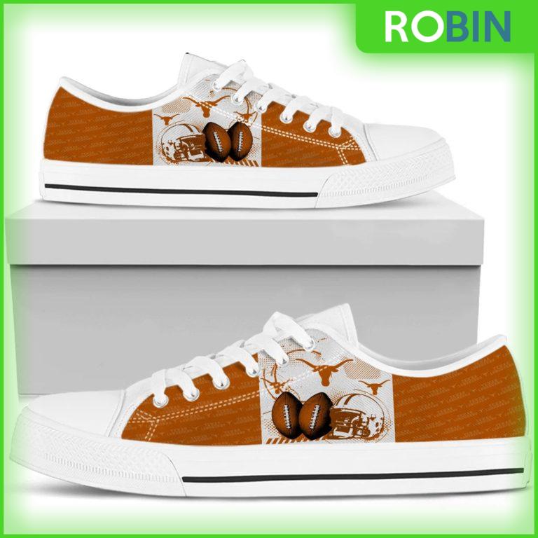 Texas Longhorns Football Canvas Low Top Shoes