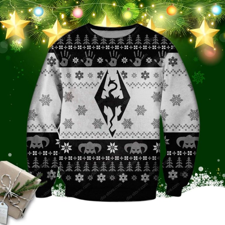 The Elder Scrolls V Skyrim 3d Print Ugly Christmas Sweater, Sweatshirt