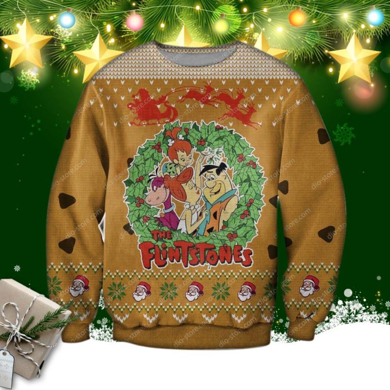 The Flintstones 3d Print Ugly Christmas Sweatshirt