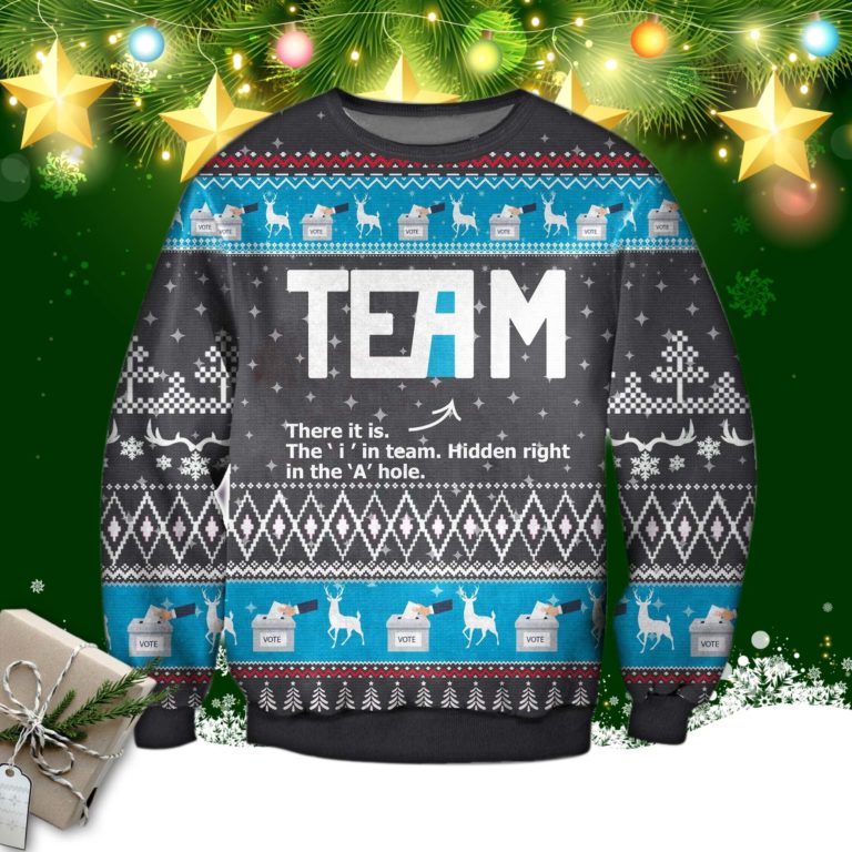 The I In Team 3d Print Ugly Christmas Sweatshirt
