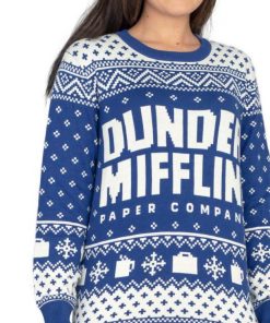The Office Dunder Mifflin Blue Ugly Christmas Sweater, Sweatshirt