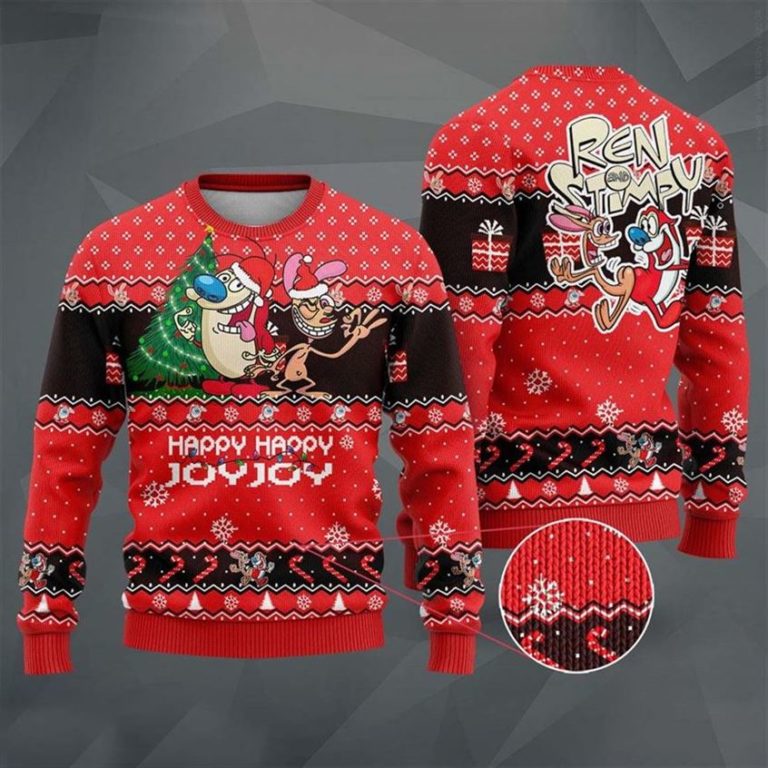 The Ren and Stimpy Happy Joyjoy Ugly Christmas Sweater RBSWEATSHIRT511