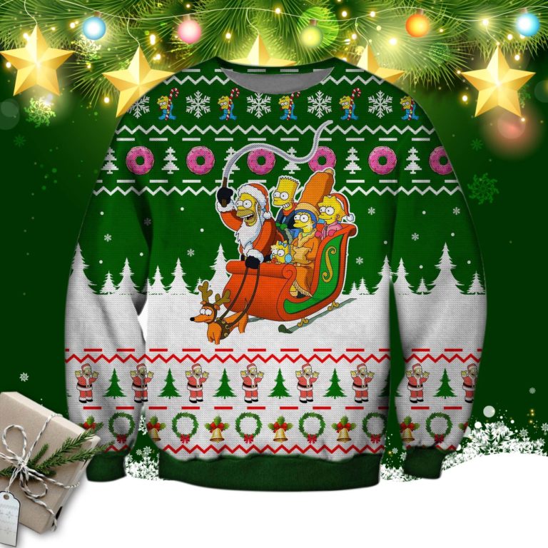 The Simpsons 3d Print Ugly Christmas Sweater