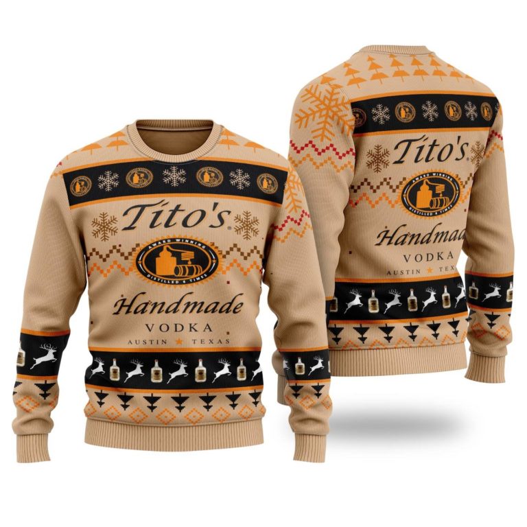 Tito’s Handmade Vodka 3D Printed Ugly Christmas Sweatshirt