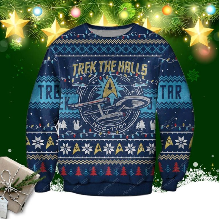 Trek The Halls 3d Print Ugly Christmas Sweatshirt