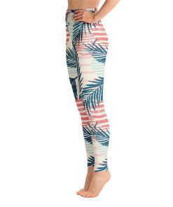 Tropical Palm Leaves High Waisted Leggings Tropical Palm Leaves High Waisted Leggings