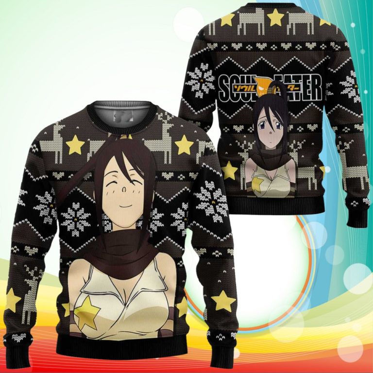 Tsubaki Nakatsukasa Ugly Christmas Sweater Anime Soul Eater Xmas Gifts