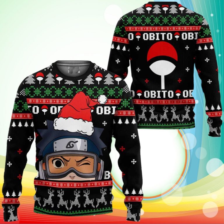 Uchiha Obito Ugly Christmas Sweater Naruto Anime Xmas Gifts