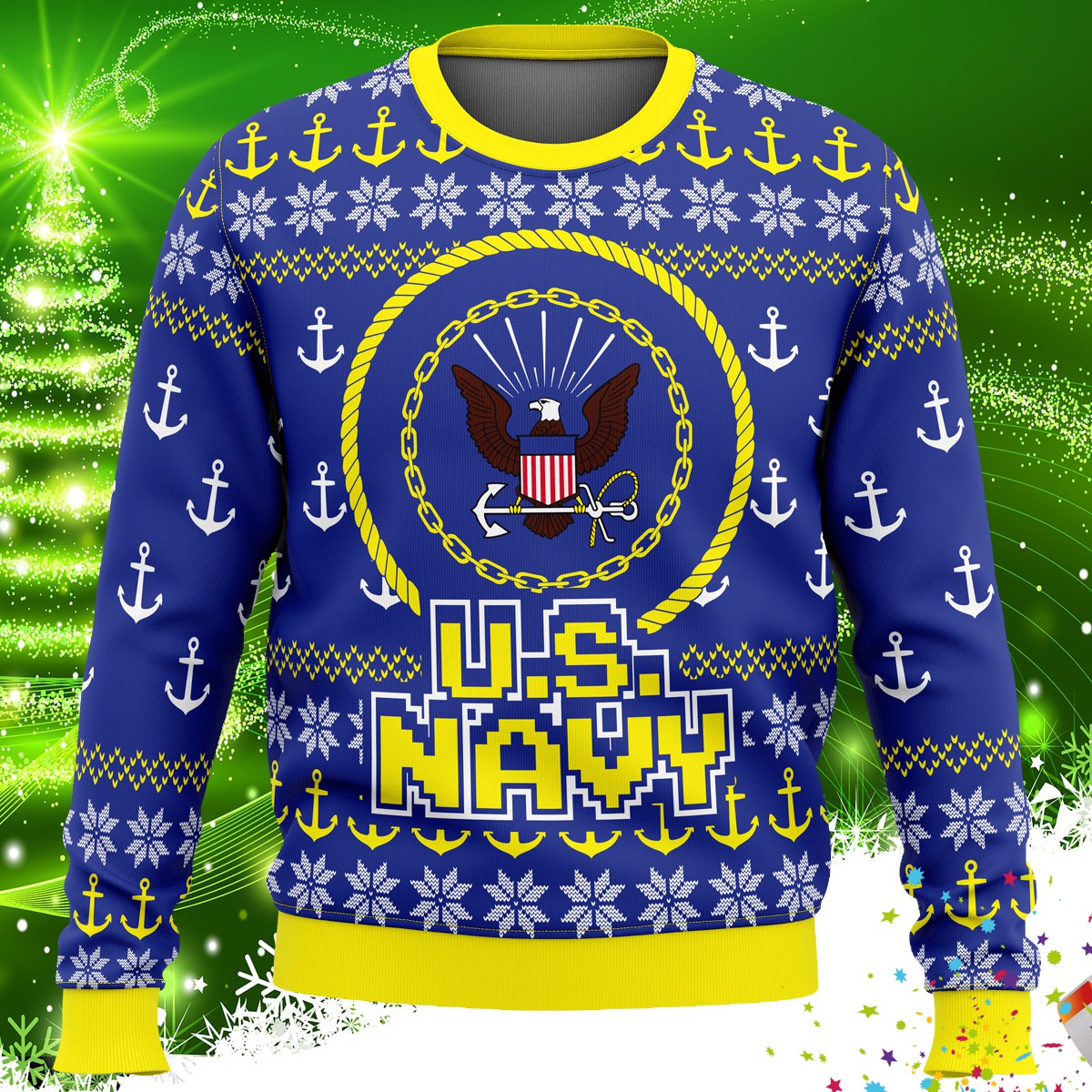 US Navy Ugly Christmas Sweater - RobinPlaceFabrics