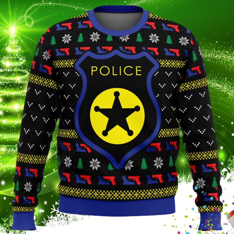 US Police Badge Ugly Christmas Sweater