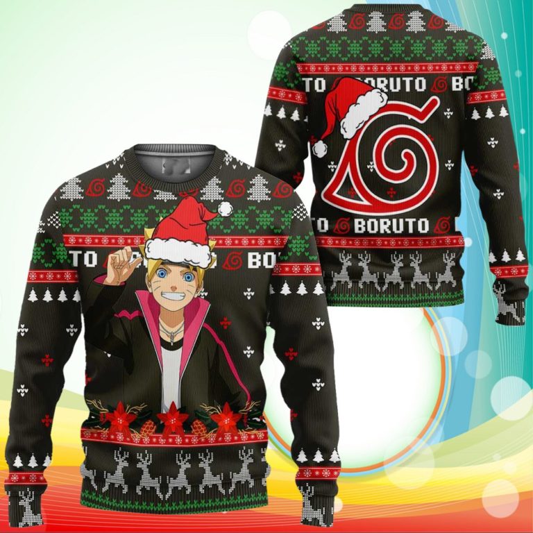 Uzumaki Boruto Ugly Christmas Sweater Boruto Anime Xmas Gifts