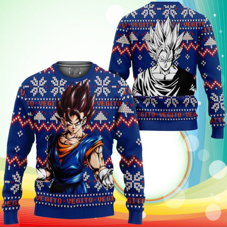 Vegito Ugly Christmas Sweater Anime Dragon Ball Xmas Gifts