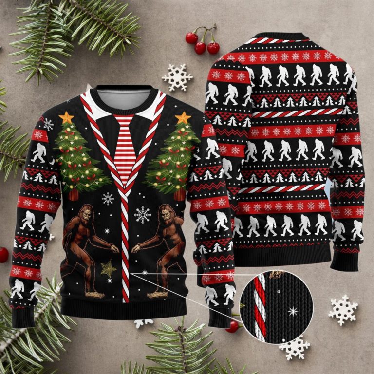 Vintage Bigfoot Christmas Ugly Sweater, Sweatshirt