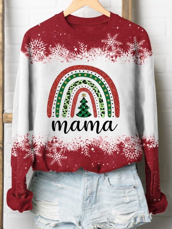 Vintage Christmas Mama All Over Print Sweatshirt