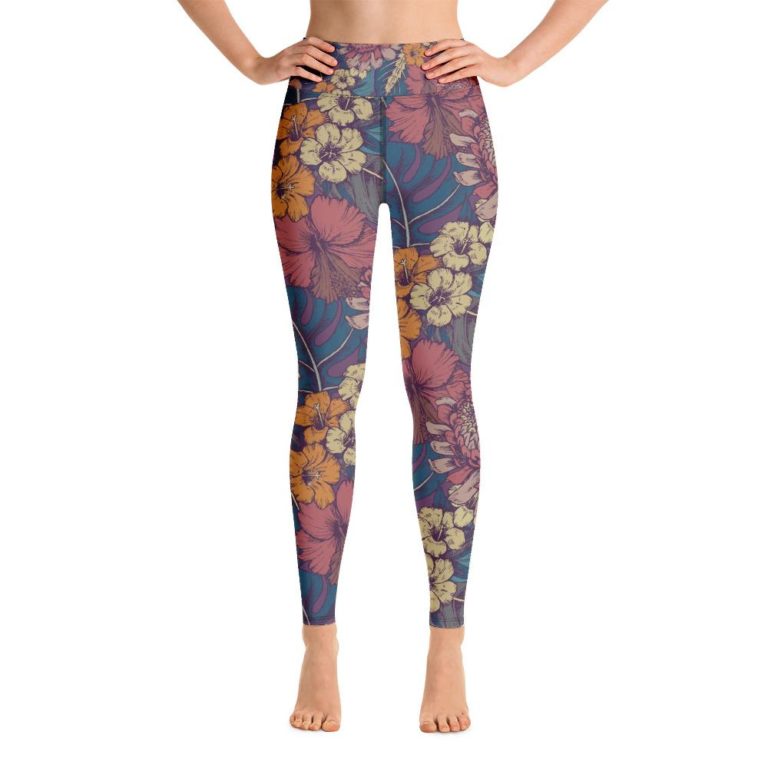 Vintage Flowers Yoga High Waisted Leggings