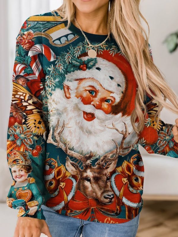 Vintage Santa Claus Christmas All Over Print Sweatshirt