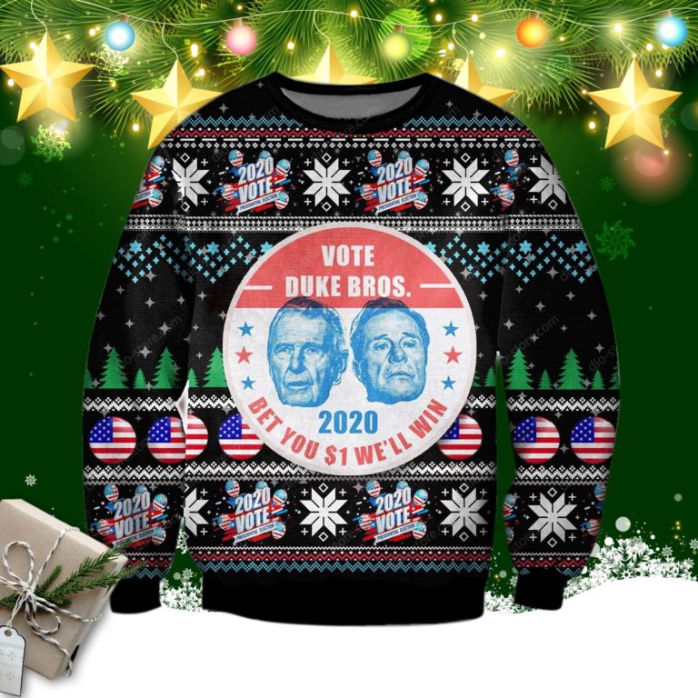 Vote Duke Bros 2020 3d Print Ugly Christmas Sweater