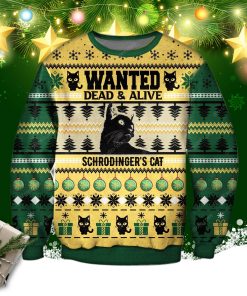 Wanted Dead & Alive Schrodinger’s Cat Ugly Christmas Sweater
