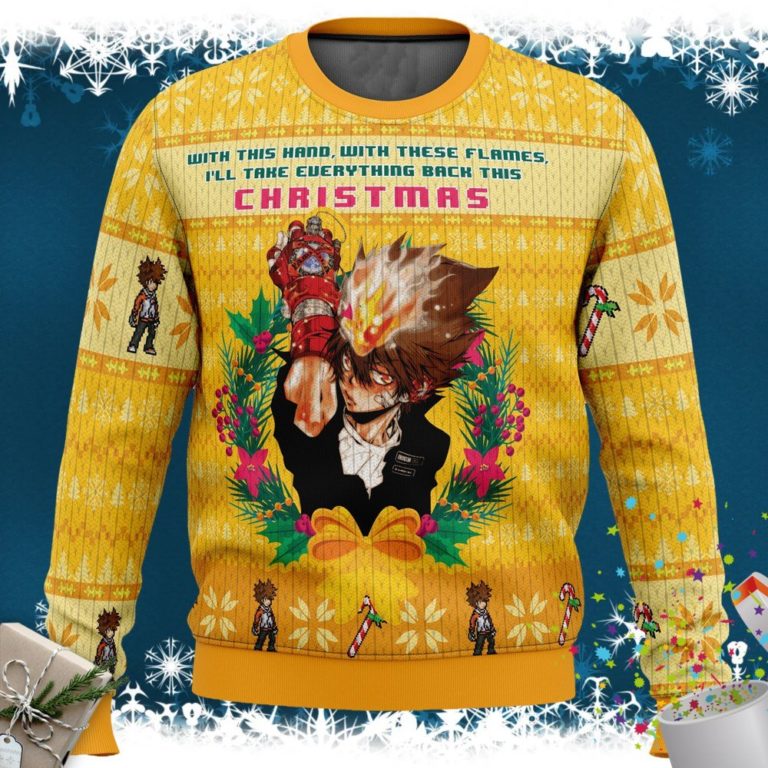 With This Hand, With These Flames Katekyo Hitman Reborn Ugly Christmas Sweater