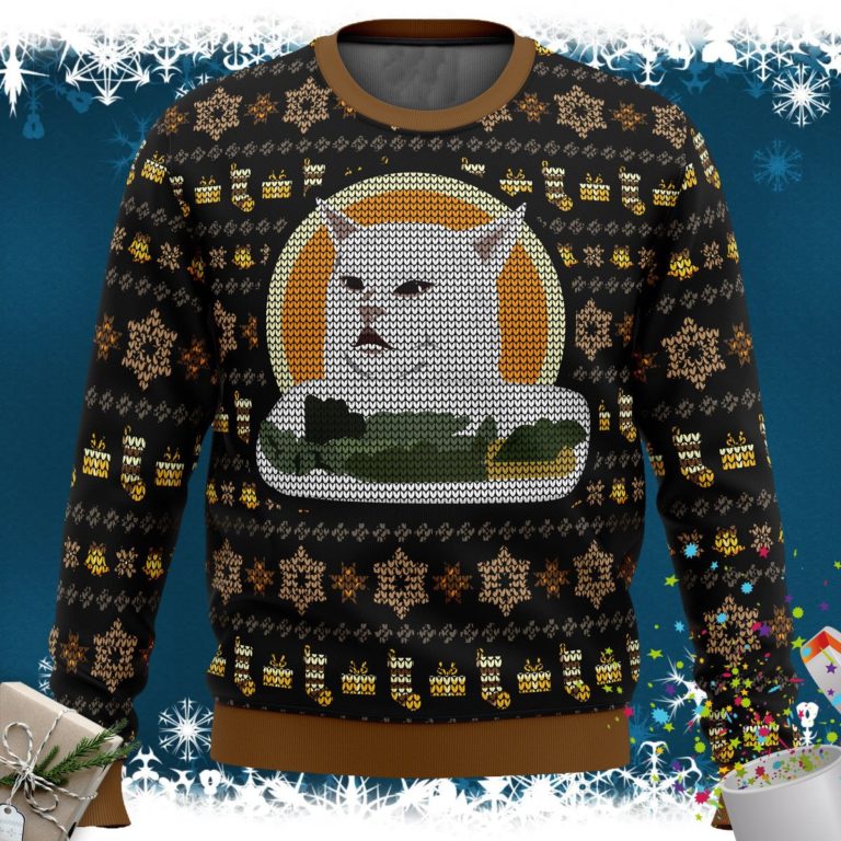 Woman Yelling At Cat Meme V2 Ugly Christmas Sweater
