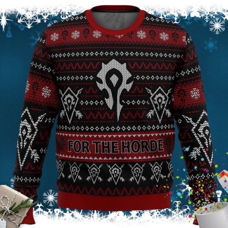 World Of Warcraft For The Horde Ugly Christmas Sweater