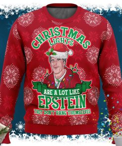 Xmas Lights Are Like Epstein Ugly Christmas Sweater