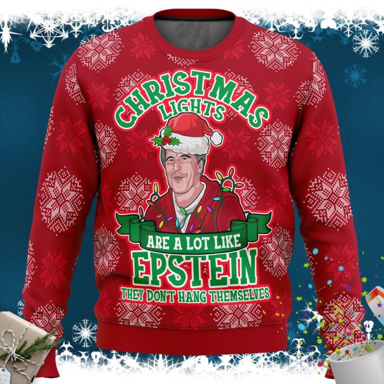 Xmas Lights Are Like Epstein Ugly Christmas Sweater