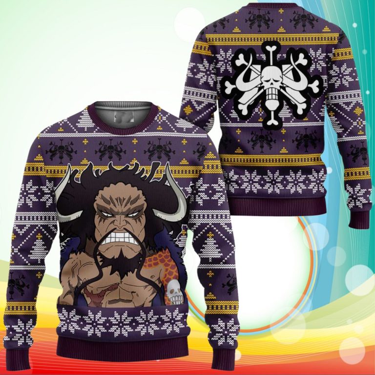Yonko Kaido Ugly Christmas Sweater One Piece Anime Xmas Gifts