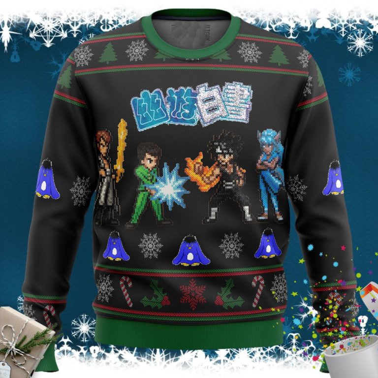 YU YU HAKUSHO Ghost Fighter Characters Ugly Christmas Sweater