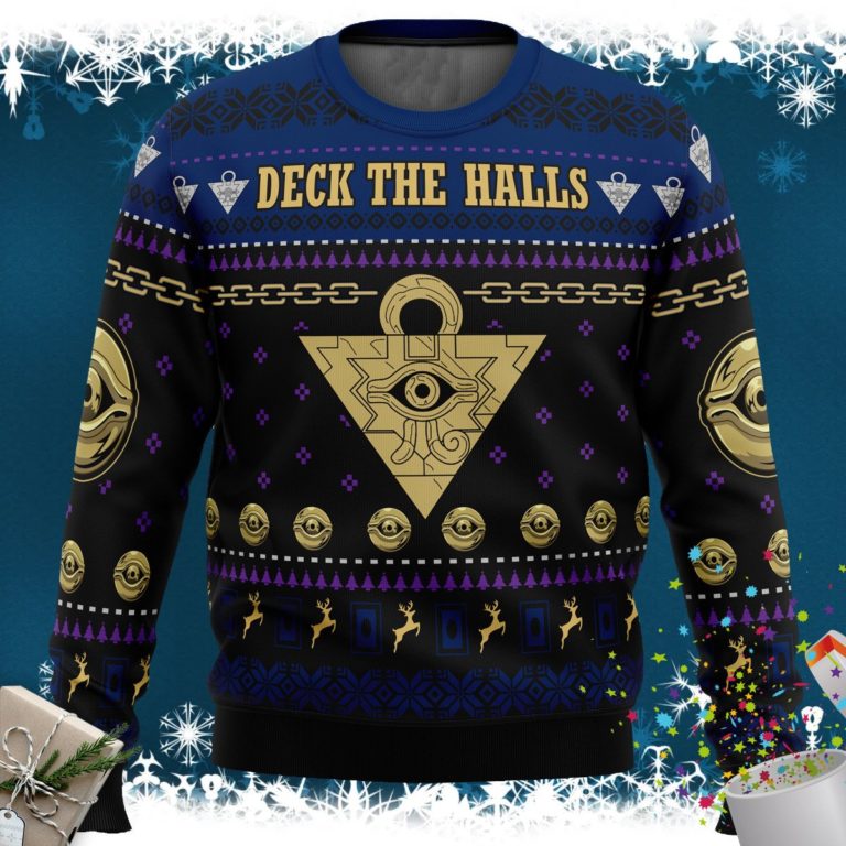 Yugioh Deck the Halls Ugly Christmas Sweater