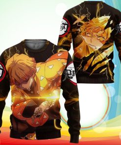 Zenitsu Agatsuma Sweatshirt Demon Slayer Anime 3D Printed Sweaters