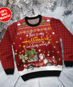 Corgi And Santa Claus This Is My Hallmark Christmas Movie Watching Ugly Sweater For Corgi And Hallmark Lover