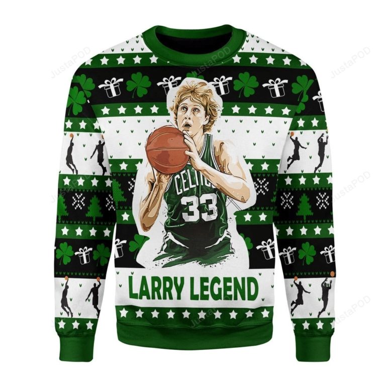 33 Larry Legend Basketball For Unisex Ugly Christmas Sweater