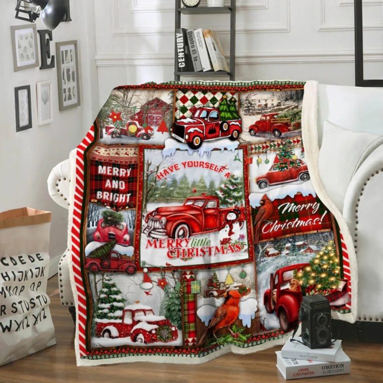 A Little Christmas Red Truck Fleece Blanket