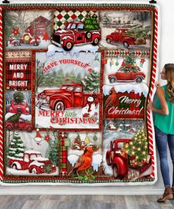 A Little Christmas Red Truck Fleece Blanket A Little Christmas Red Truck Fleece Blanket