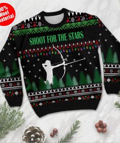 Archer Using Compound Bow With Sayings Shoot For The Stars Ugly Sweater Archer Using Compound Bow With Sayings Shoot For The Stars Ugly Sweater