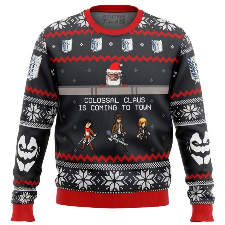 Attack On Titan Colossal Claus Premium Ugly Christmas Sweater