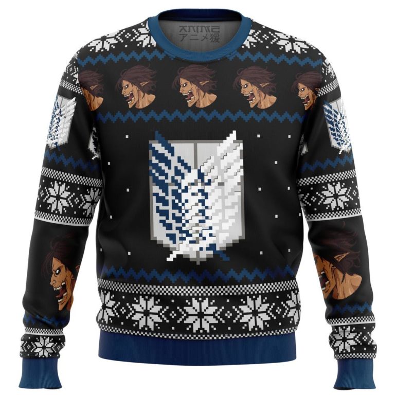 Attack On Titan Survery Corps Premium Ugly Christmas Sweater