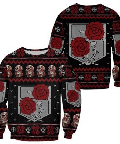 Attack On Titan Ugly Christmas Sweater Garrison Xmas Gift Custom Clothes