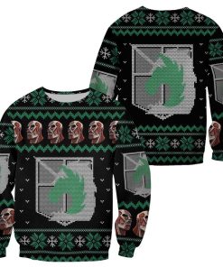 Attack On Titan Ugly Christmas Sweater Military Badged Police Xmas Gift Custom Clothes