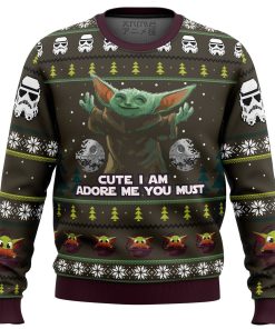 Baby Yoda Cute I Am Mandalorion Star Wars Premium Ugly Christmas Sweater