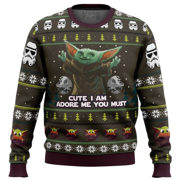 Baby Yoda Cute I Am Mandalorion Star Wars Premium Ugly Christmas Sweater