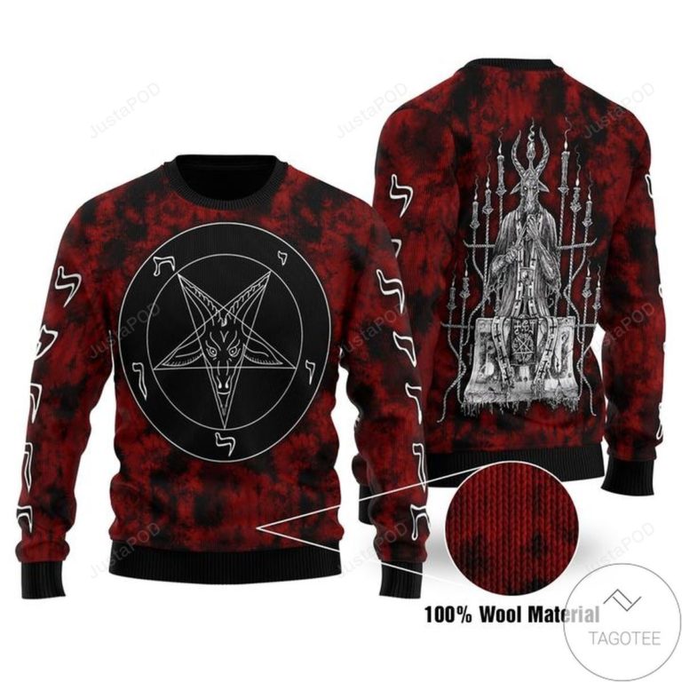 Baphomet Tie Dye Ugly Christmas Sweater