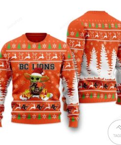 Bc Lions Baby Yoda Ugly Christmas Sweater