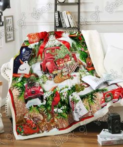 Beautiful Christmas Wreath Fleece Blanket Beautiful Christmas Wreath Fleece Blanket