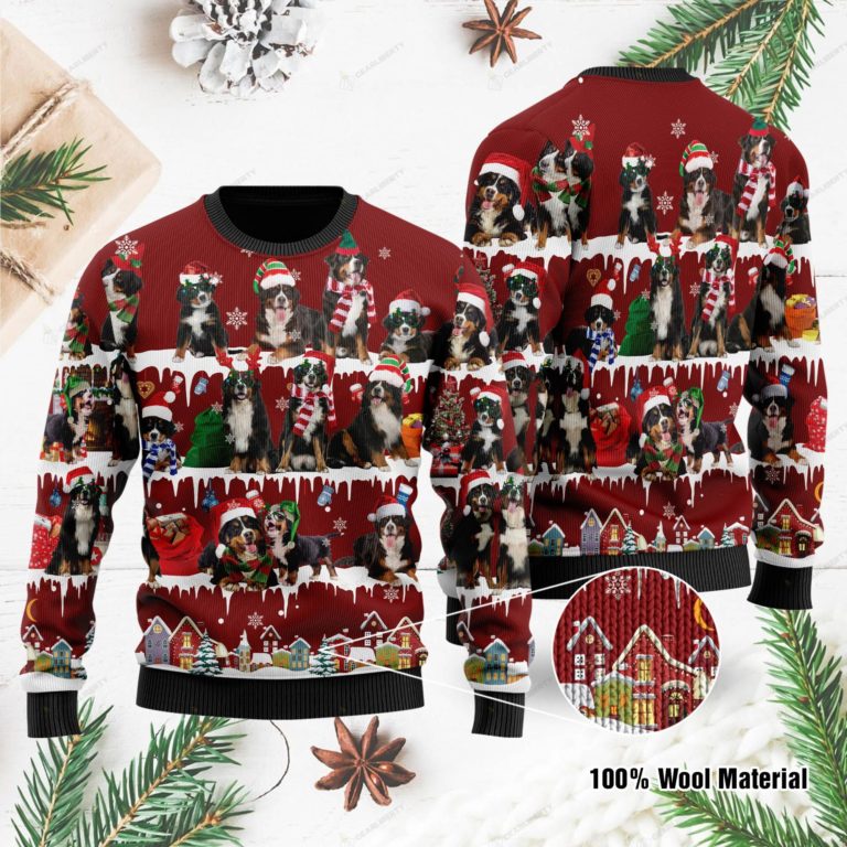Bernese Mountain Dog Ugly Christmas Sweater