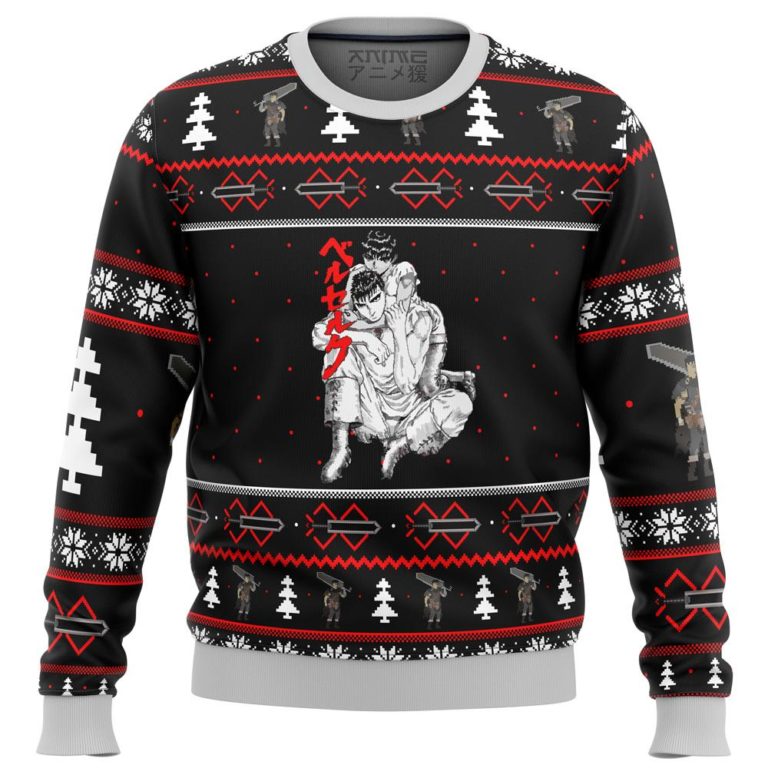 Berserk Guts And Casca Premium Ugly Christmas Sweater