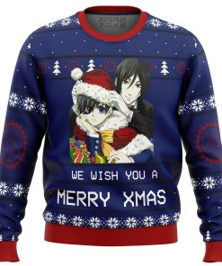 Black Butler Merry Xmas Premium Ugly Christmas Sweater